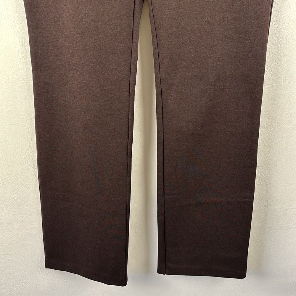Eileen Fisher Chocolate Brown Pull On Straight Leg Pants - Picture 3 of 7